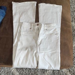 white american eagle super stretch flare jeans